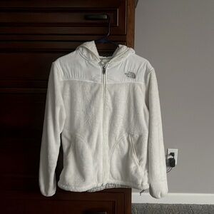 The North Face winter white fleece jacket women’s size L/G.